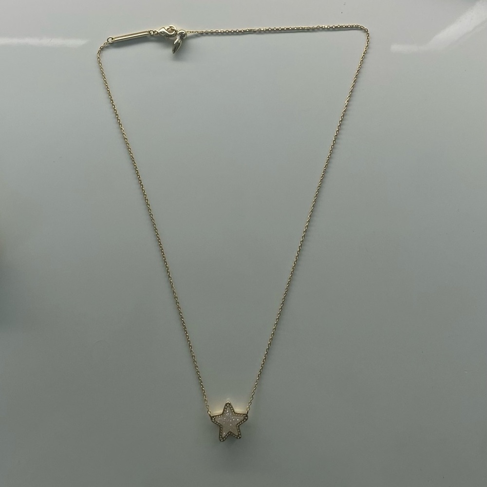 Kendra Scott Jae Star gold/iridescent drusy 17” necklace (never worn)
